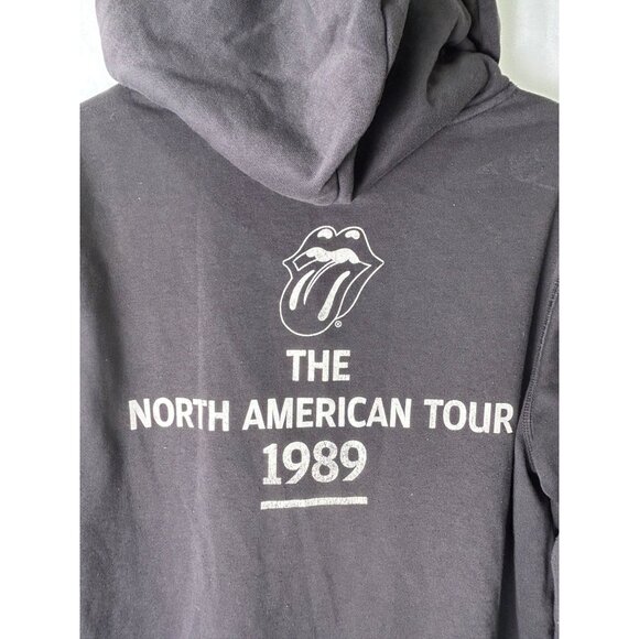 Rolling Stones 1989 North American Tour Hoodie Graphic Band Sweatshirt Gray M - Picture 3 of 6